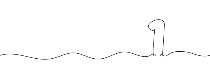 Wall Mural - Number 1 is drawn by continuous line drawing. Editable line. Vector illustration