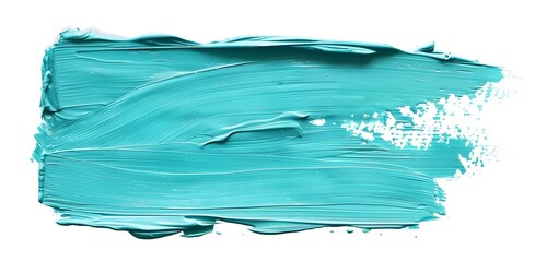 Wall Mural - Abstract turquoise rectangle background with a flat paint brush stroke.