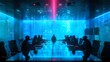 © ratchadawan - Virtual conference in a sleek boardroom