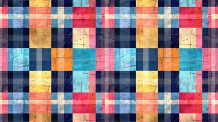 Wall Mural - Colorful checkered pattern for wallpaper postcards fabric and digital printing