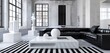 © Aeman - chic stylish living room with a minimalist black and white theme