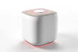 © swillklitch - Modern portable speaker on white background. Music loudspeaker or player with wireless technology.