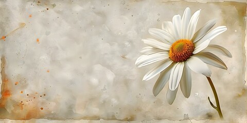 Wall Mural - Charming watercolor image featuring a single daisy in a soft style. Concept Watercolor Painting, Single Daisy, Soft Style, Nature Art, Floral Illustration