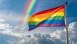 © Arthur - lgbt flag on a background of blue sky with a rainbow