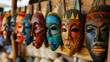 © brillianata - Souvenirs in the form of African masks. Souvenir from Cape Town