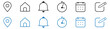 © Vector Elements - Address location icon. Stopwatch timer symbol. Date Calendar sign. Web icons set. Editable stroke.