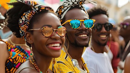 A group of people wearing sunglasses and headbands