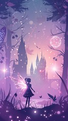 Wall Mural - Whimsical purple forest