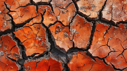 Canvas Print - Soil cracking due to heat in dry conditions