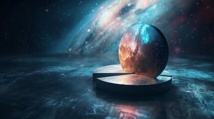 Aufkleber - Abstract background of a 3D pie chart floating in space, representing statistical data and numerical analysis in a futuristic and innovative way