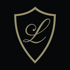 Poster - cursive L latter logo design icon 