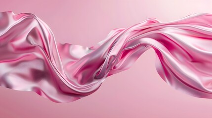 Poster - twists pink silk, on an isolated pink background