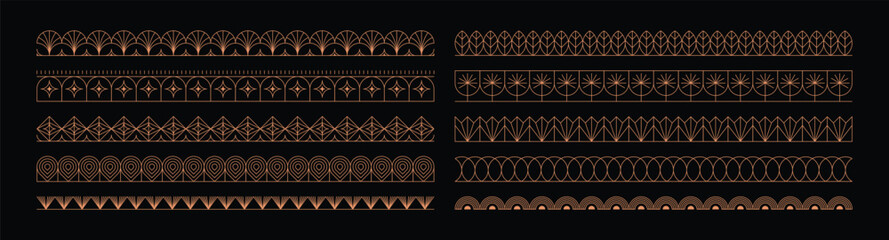 Aufkleber - Vector design elements and simple illustrations in simple linear style, packaging template and stickers, minimal designs for golden foil printing, organic products, cosmetics, cards, invitations