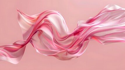 Wall Mural - twists pink silk, on an isolated pink background