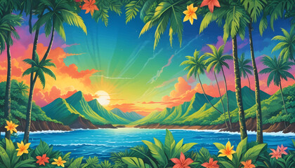 hawaii island vector illustration