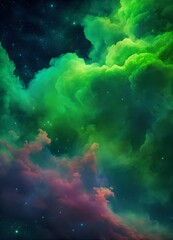 Wall Mural - night sky and  green clouds