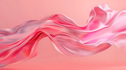 Wall Mural - twists pink silk, on an isolated pink background