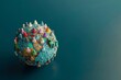 © spyrakot - Global Population Diversity Representation on 3D Illustrated Globe for Demographic Studies