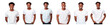 © vadymstock - A group of men are standing in a row, all wearing white shirts Set of png elements.