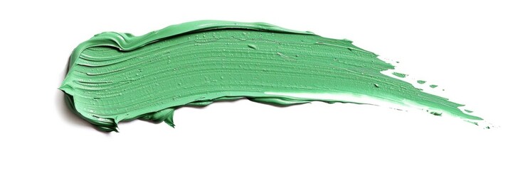 Swatch Color. Green Color Corrector Stroke for Make-Up on White Background