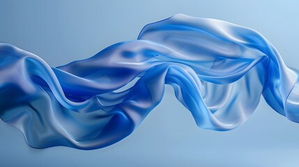 Poster - twists blue silk  on an isolated blue background