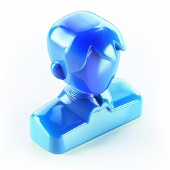 Leinwandbilder - 3D blue avatar icon representing a digital user profile, symbolizing modern technology, virtual identity, and sleek design in digital and internet applications, Generative AI