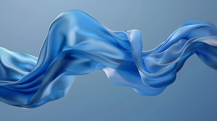 Wall Mural - twists blue silk  on an isolated blue background