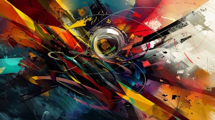 Wall Mural - a painting of a colorful abstract design