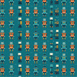 © Ramon - Seamless robot pattern vector illustration