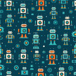 © Ramon - Cute and modern robots seamless pattern