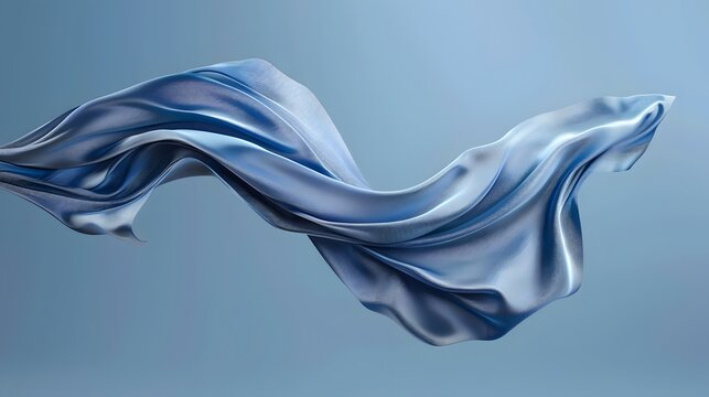 twists blue silk  on an isolated blue background