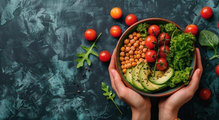 Poster - Person Holding Bowl Filled With Vegetables