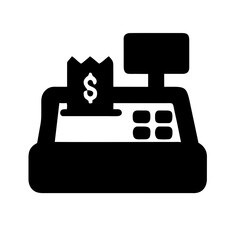 Wall Mural - Cash register icon with receipt showing dollar sign