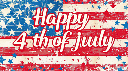 Wall Mural - Fourth of July independence day banner layout design,