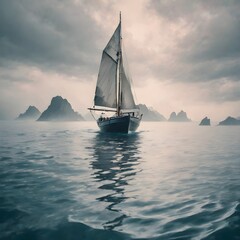 Wall Mural - sailboat in the sea