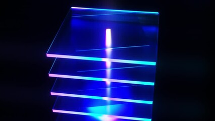 Glass squares composition. Computer generated 3d render