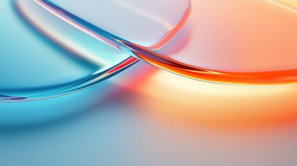 Wall Mural - Vibrant orange and blue gradient waves. Abstract digital background for creative design