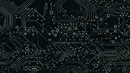 Poster - Circuit board background. Electronic computer hardware technology.
