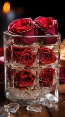 Wall Mural - rose in a glass