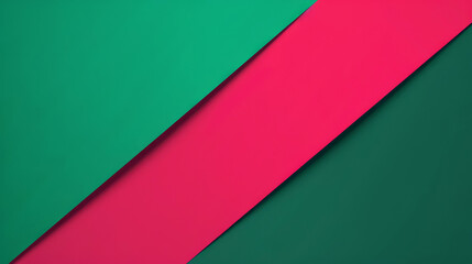 Sticker - An abstract design featuring pink and green geometric layers with diagonal colourful stripes and a copy space for text. 