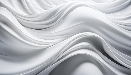 Wall Mural - generative ai illustration of bright white fabric material in wavy layers of abstract background with dark shadows