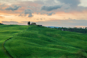 Wall Mural - Beautiful Tuscany landscape view in Italy