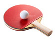 © GMZ - A red table tennis paddle and white ball are placed on a transparent background