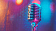 © Tanuha - a retro microphone on vibrant background.