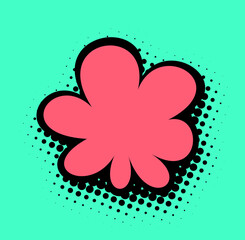 Wall Mural - Pop Art Pink Bloom on Turquoise