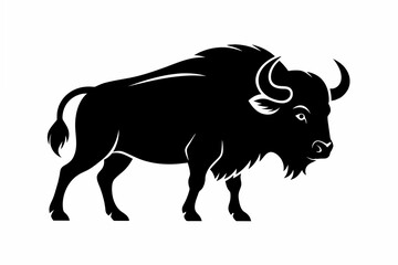 Sticker - buffalo silhouette vector illustration