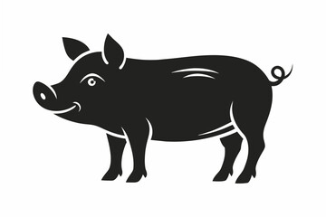 Wall Mural - pig silhouette vector illustration