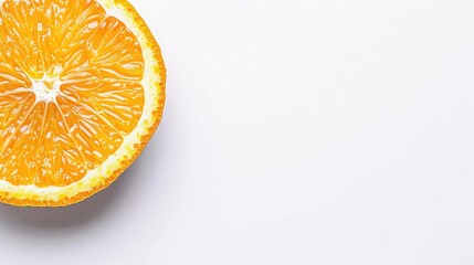 Canvas Print - Isolated orange fruit slice on a white background