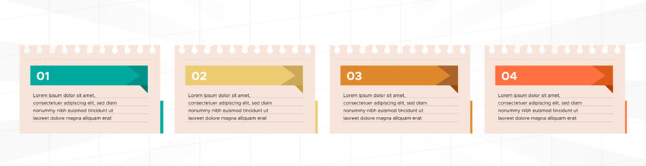 infographic design with paper notes set