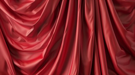 Wall Mural - Texture background of a silk cloth with a red color draped elegantly